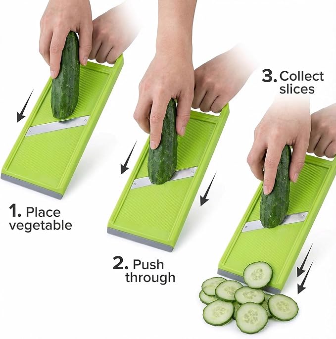 Handheld vegetable Slicer Potato Slicer, Suitable for Potatoes, Carrots, Zucchini, Cucumbers, Onions, Eggplants, Suitable for Making Potato Chips and Using Vegetable French (Green)