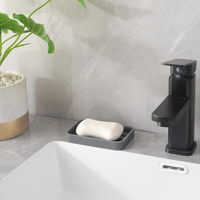 MicoYang Silicone Kitchen Sink Organizer Tray for Multiple Usage,Easy Clean Sponges Holder for Kitchen Bathroom Counter or Sink,Dish Soap Dispenser,Scrubber,Bottle,Cup Grey 4.9”x 3.2”