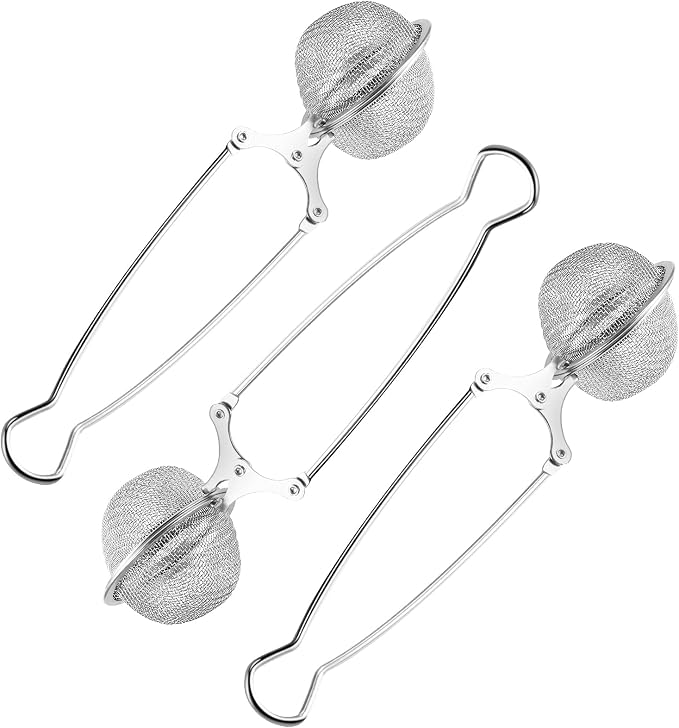 Snap Ball Tea Strainer, Exptolii 6 Pack Stainless Steel Tea Infuser Filter with Handle for Loose Leaf Tea, Spices, Seasonings