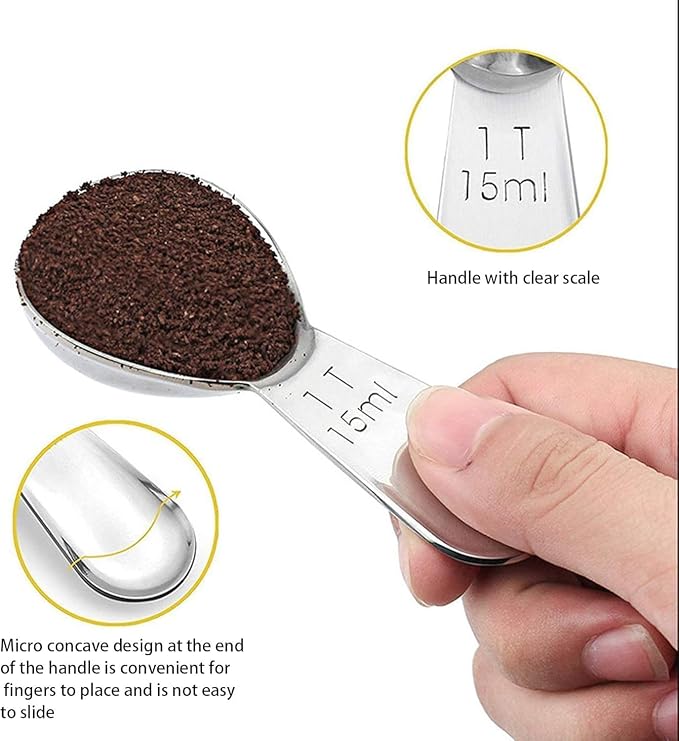 Stainless Steel 1 Tablespoon Measuring Coffee Scoop Spoon (Stainless Steel 3)