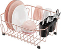 Small in Sink Dish Drying Rack - Stainless Steel for RV Kitchen | Compact Design for Apartments, Angled Corners Fit Square & Round Sinks, Utensil Holder, Cup Hooks, 1-2 Person, 11.6" x 13.4"