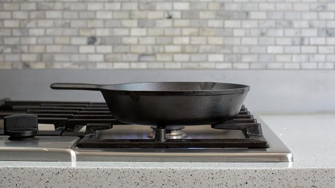 Lodge Seasoned Cast Iron Skillet 9 Inches - PFAS-Free, Non-Toxic Cookware - Use with an Oven, Stove, Grill, or Campfire - Naturally Non-Stick & Oven Safe