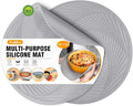 Silicone Microwave Mats, Walfos Heat Resistant Multi-Purpose Microwave Trivet Mat, Non-Slip, BPA Free and Dishwasher Safe, Perfect for Microwave, Oven and Hot Pan, 2 Pieces