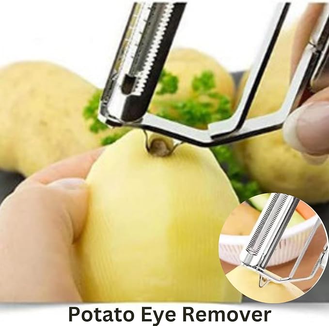 Julienne Peeler, Vegetable Peeler for Kitchen,Ultra Sharp Stainless Steel Fruit Slicer with Heavy Duty Dual Blade Vegetable Julienne Cutter, No-Rust Multifunction Y Potato Peeler