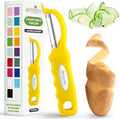 Spring Chef Swivel Potato Peeler for Kitchen with Soft Grip Handle, Yellow | Premium Vegetable Peeler w/ Sharp Stainless Steel Blades, Multifunctional Food Peeler for Apple, Carrot, Cucumber, Fruit
