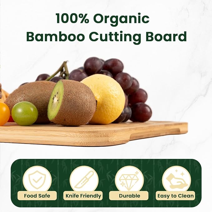 Heimlove 30" Stove Top Cover, Extra Large Bamboo Cutting Boards for Kitchen, Noodle Board Stove Cover Wooden Kitchen Sink Cover, Turkey Carving Board with Juice Groove and Handles