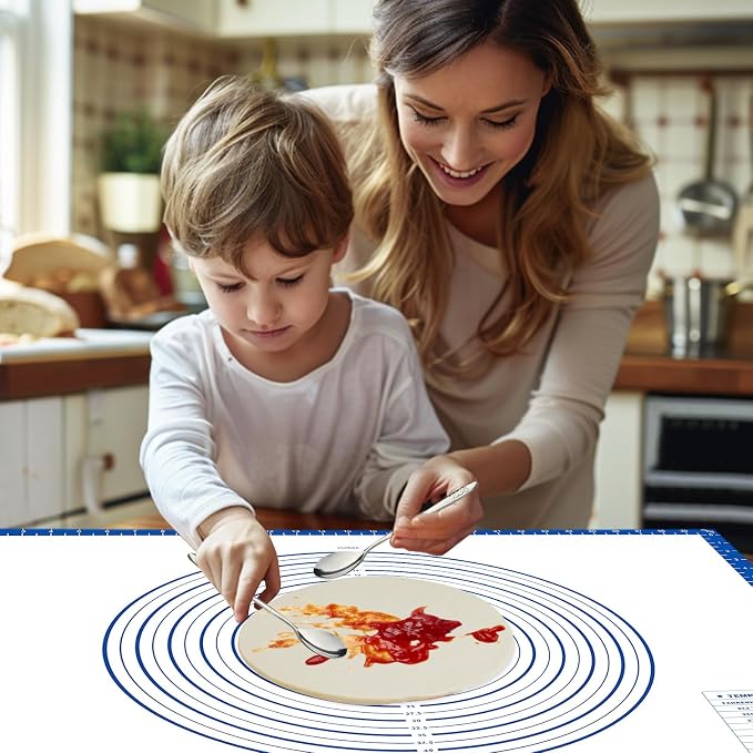 Pastry Dough Mat Silicone Baking Mats for Rolling Out Dough,Kneading Sheet,Silicone Sheet for Kitchen Counter blue, 24 * 32in