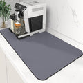 Coffee Mat Super Absorbent Dish Drying Mat Coffee Bar Mat 17"x 30", Grey | Match with Coffee Machine Accessories Large Drying Mats for Kitchen Counter
