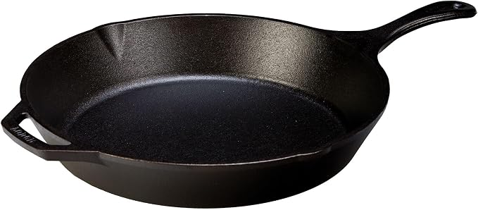 Lodge Seasoned Cast Iron Skillet 13.25 Inches - PFAS-Free, Non-Toxic Cookware - Use with an Oven, Stove, Grill, or Campfire - Naturally Non-Stick & Oven Safe