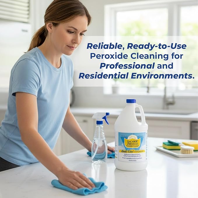 Lucasol Food Grade Hydrogen Peroxide 3% Ready to Use Multi-use Cleaner | Odor-Free Bleach Alternative Stain Remover Surface Cleaner Fruit and Vegetable Cleaner