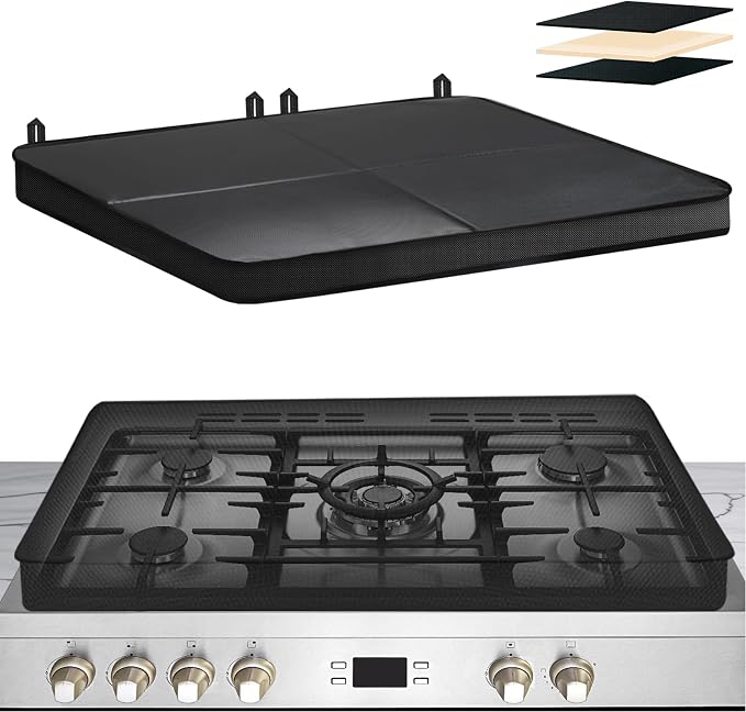 Gas Stove Covers For Gas Stove Top,with Built-in Hard Board,30"x21" | Outer fiberglass Stove top covers for gas burners keep clean,extra countertop space gas stove top cover,Foldable,Waterproof