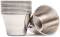 Ramekins Stainless Steel Condiment Sauce Cups, Metal Ramekins, Commercial Grade, Multifunctional, Ideal for All Hot and Cold Sauces, Individual Portion Cups (24, 2.5 oz)