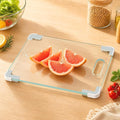 12x8 Clear Tempered Glass Small Cutting Board for Kitchen Countertop | Non-Slip Corner Guards, Shatter-Resistant, Heat Resistant Non-Toxic Board