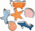 6 PCS Mermaid Cookie Cutters, Mermaid Tail,Starfish,Seashell, Shark, Crab Shapes Summer Themed Biscuits Molds Stainless Steel Metal Cutter for Kids Birthday Party Holidays