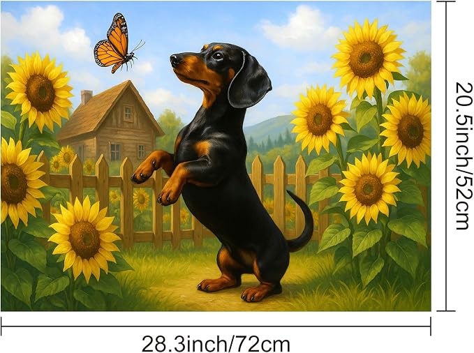 HOMETITUTE Sunflower Dachshund Stove Top Cover 28x20 Diatomite Heat Resistant