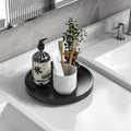 Turntable Vanity Tray, 9 Inch Bamboo Kitchen Sink Countertop Organizer | Perfume Candle Tray, Keep Glass Sponge and Soap, Bathroom Countertop Organizer, Black
