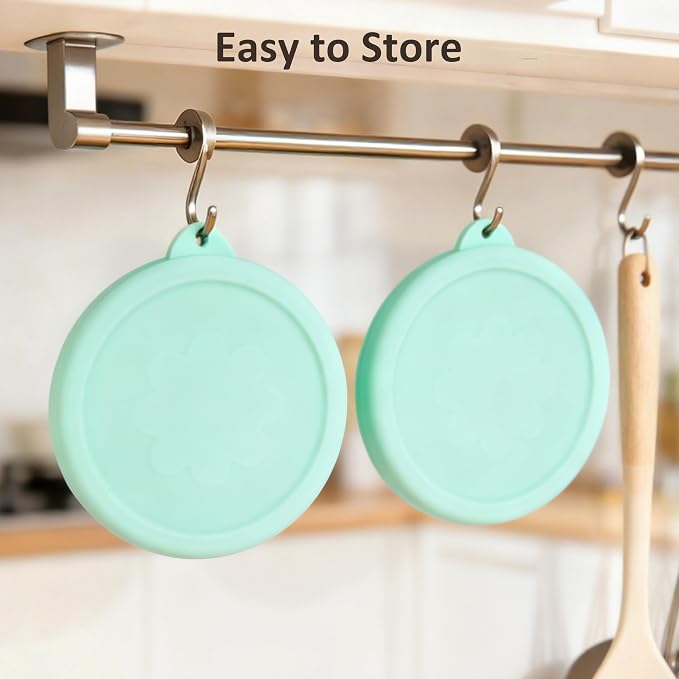 2 Cup Round Silicone Storage Cover Lids Replacement for Anchor Hocking and Pyrex 7200-PC Glass Bowls (Container not Included) (Green) 2 Pack