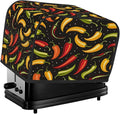 2 Slice Toaster Cover Chili Pepper Cartoon Toaster Covers Two Slice Wide Slot Waterproof and Dustproof Covers for Wide Slot Toasters and Small Appliances Kitchen Decor Gifts