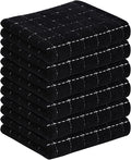 Homaxy 100% Cotton Terry Kitchen Towels, 6 Pack, Black | Ultra Soft and Absorbent Dish Towels for Kitchen, Suitable for Drying and Washing Dishes