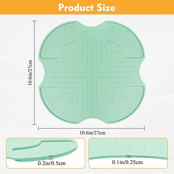 Air Fryer Silicone Trivet Mat 10.6 Inch, Light Green | for Ninja Crispi Glass Air Fryer Accessories, Non-Slip Countertop Protector, Easy to Clean, heat resistant