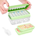 Ice Cube Tray with Lid and Bin, Easy Release 56 Cubes for Freezer | Food-grade BPA-free PP and ABS. Ice cubes for fruit, cocktails, iced coffee. Space-saving stackable with scoop
