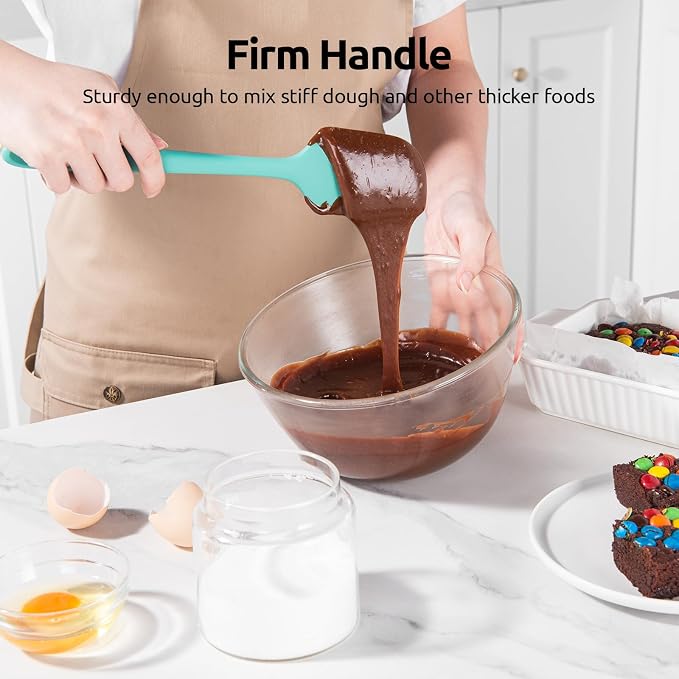U-Taste Silicone Spatula Set 600°F High Heat Resistant, 4-Pcs, Colorful | Food Grade Hot-Proof Seamless Rubber Scraper, Kitchen Flexible Silicon Cooking Utensil Set, Diswasher Safe Baking Supplies