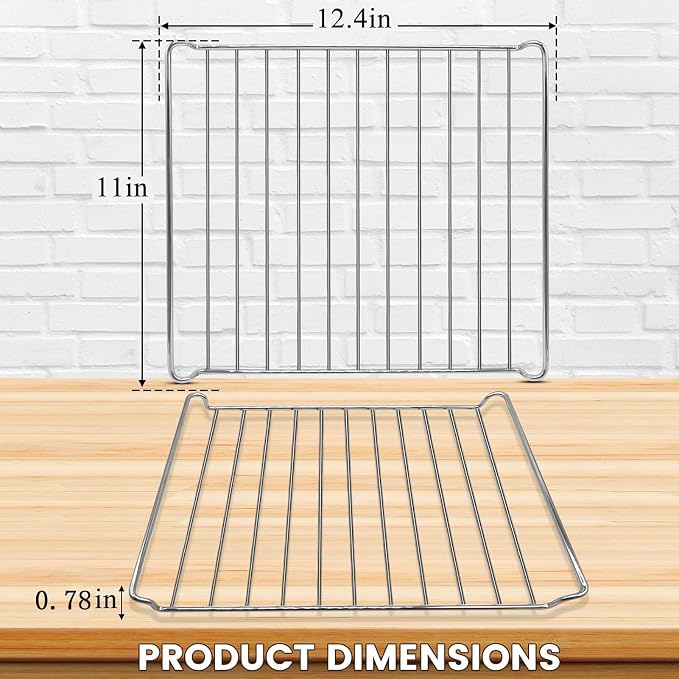 Replacement Air Fryer cooling rack for Cuisinart TOA-60 65 70 Air Fryer Convection Toaster Oven, 12.4''*11'' Air Fryer Stainless Steel Wire Rack Basket Tray Accessories Parts, Dishwasher Safes