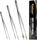 kitchen tweezers for cooking tweezers stainless steel tongs 12"10"8" | Heat Resistant 600 Degrees Heavy Duty Metal Tweezers Tongs Ideal for Meat, pasta, plating Dishwasher Safe