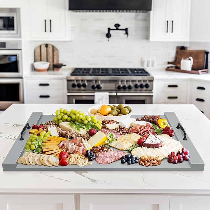 GASHELL Noodle Board Stove Cover with Handles, Multiple Stove Top Cover Board for Electric/Gas Stove Top(Grey)