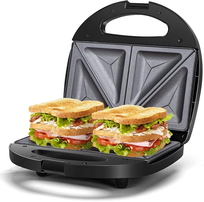 Aigostar 2 in 1 Sandwich Maker Panini Press Grill with Nonstick Plates | Double-Sided Heating Electric Sandwich Press Grill, Breakfast Sandwich Toaster Grilled Cheese Maker with Easy Cut Edges