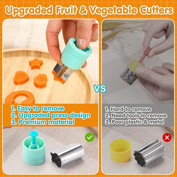 32PCS Sandwich Cutters for Kids Lunch, Crustless Sandwich Maker | Sandwich Cutter and Sealer Round Cookie Cutters Bread Decruster School Lunch Bento Box Accessories for Kids Children