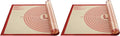 Non-slip Silicone Pastry Mat Extra Large with Measurements 36''By 24'' for Baking Mat, Counter/Dough Rolling/Oven Liner/Fondant/Pie Crust（Red） (Pack of 2)