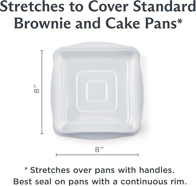 Stasher Reusable Silicone Square Stretch Lid, Food Cover for 8x8 inch Pans | Food-Safe Silicone, Eco-Friendly, Microwave, Oven, Dishwasher Safe, for Sheet Pans and Baking Dishes, Replacement Lid