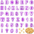 40 Pcs Alphabet Cookie Cutters, Fondant Letter Cutters, Number Cookie Cutters, Alphabet Cake Stamp Tool Set, Plastic Letter Cookie Cutters, Letter Cutters for Cake Decorating, Biscuit DIY Baking