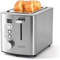 2 Slice Toaster with Countdown Timer, Wide Slots Fits Thick Bread & Bagel | 6 Browning Levels, Defrost, Reheat & Cancel, Removable Crumb Tray, Compact Design for Everyday Breakfast