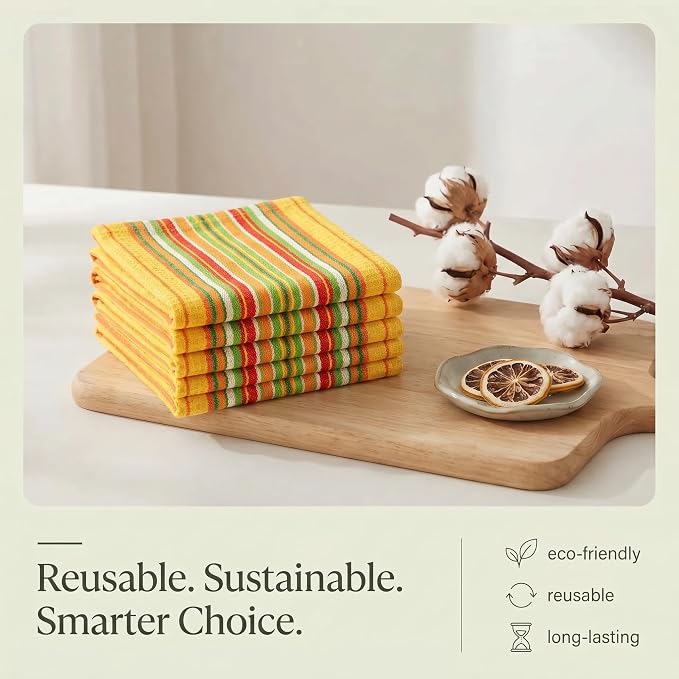 Urban Villa Kitchen Towels Cotton Dish Towels 20”x30” (Set of 6) Mustad