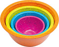 Confetti Melamine 4 Piece Nesting Mixing Bowls Set, Colorful Vibrant | Colorful Kitchen Bowls (18oz, 1.25QT, 2.5QT, 4QT) - BPA-Free, Dishwasher Safe, Space-Saving