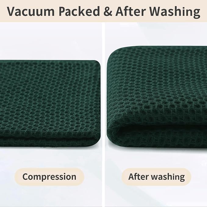 Homaxy 8 Pack 100% Cotton Kitchen Towels and Dishcloths Set, Blackish Green | 12 x 12 Inches and 13 x 28 Inches Kitchen Towels Set, Ultra Soft Absorbent Dish Cloths for Washing Dishes