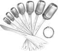 U-Taste Narrow Square Measuring Spoons, Metal Measure Set of 8 with Leveler | Long Handle Rectangular Teaspoon Tablespoon, 18/8 Stainless Steel Polygons Measure Spoon Set, Narrow Scoop for Spice Jars