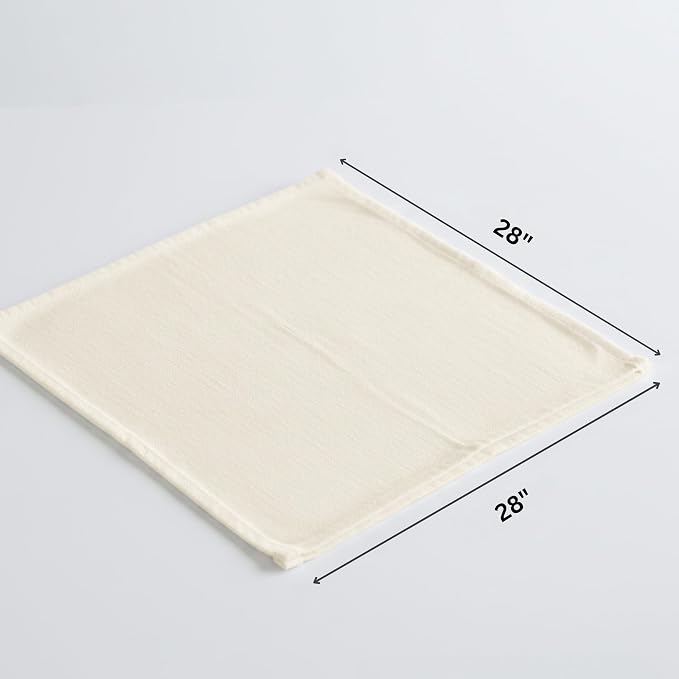 GOTS Certified 100% Organic Cotton Flour Sack | Tea Towel for Crafts| Kitchen Hand and Dish Towel Sets | Baking Bread Proofing Linen Cover| Super Absorbent | 12 Pack 28"x28" Extra Large | Natural Tan
