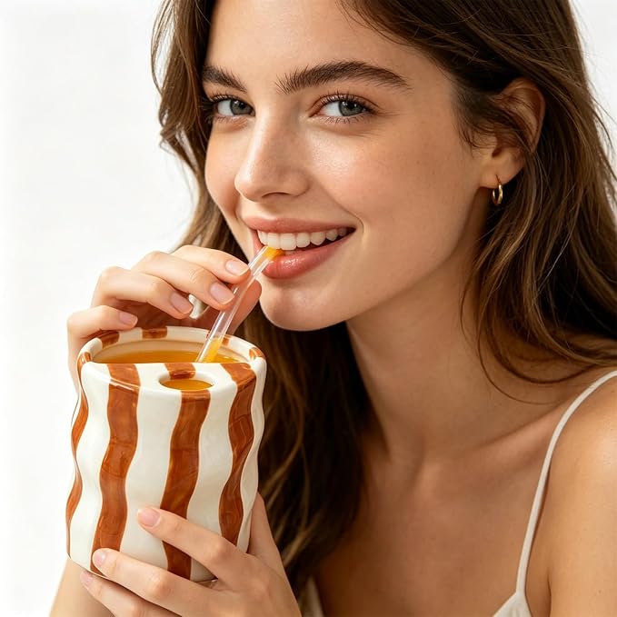 Espresso Cups Ceramic Coffee Mug Series European Striped Dot Coffee Cup And Saucer Mug Cake Plate Afternoon Tea Set Tea Cup And Saucer (Orange 2)