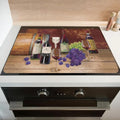 Wine Stove Top Cover for Electric Stoves,Brown Burgundy Grape Farmhouse Stove Top Cover for Kitchen Decor,Heat Resistant Cooktop Protector Mat,Non-Slip Washable Dish Drying Mat 28"x20"