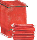 50 Pack Mesh Onion Bags with Drawstring 11"×18" 10LB for Onions Vegetables | Reusable Vegetable Produce Bags Breathable Edge Seam Reinforcement for Crawfish Citrus Firewood
