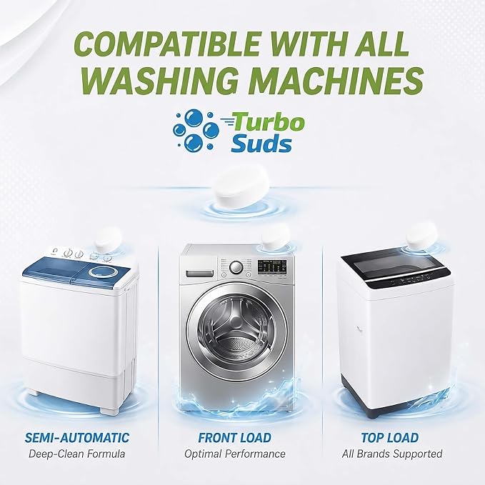 Washing Machine Cleaner Tablets | Eliminates Odors | Deep Cleans Washer Internals | Heavy Duty Descaler | Unscented | Compatible with HE Front Load & Top Load Washers | 12 XL Tablets (1 Year Supply)