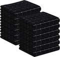 Homaxy 100% Cotton Terry Kitchen Towels, 12 Pack, Black | Ultra Soft and Absorbent Dish Towels for Kitchen, Suitable for Drying and Washing Dishes