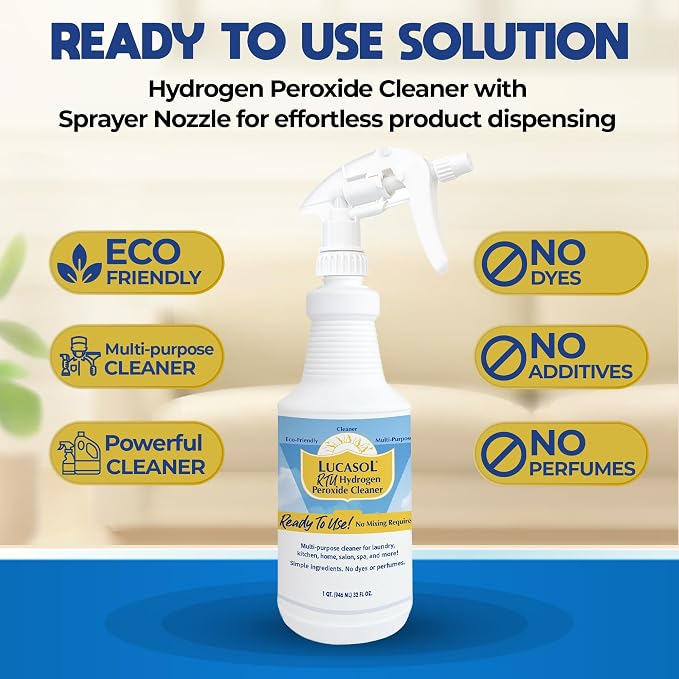 Lucasol Food Grade Hydrogen Peroxide 3% Ready to Use Surface Cleaner