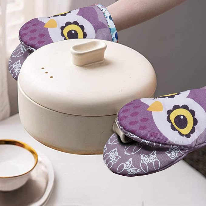 Alselo Mini Oven Mitts 2-Pack Set,Silicone Little Kitchen Gloves
