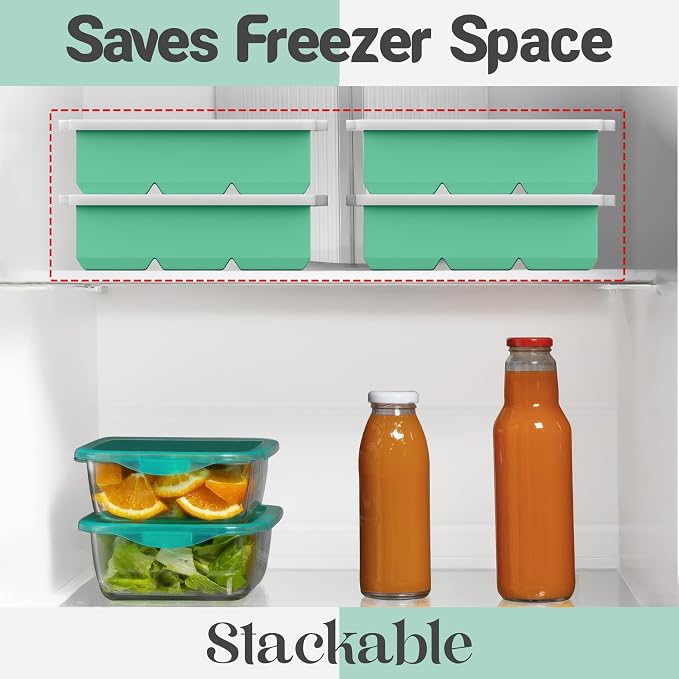 KitchFort® Large Silicone Ice Cube Tray (3-Pack) - 2" Big Ice Mold with Lid | Easy Release, Cocktail, Whiskey Ice Cubes Mold - Food Grade - Ice Cube Trays for Freezer - Stackable Silicone Ice Tray
