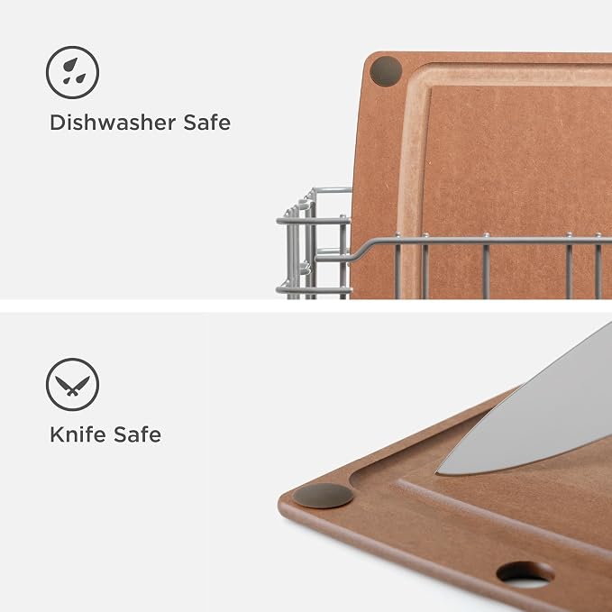 Epicurean All-In-One Cutting Board with Non-Slip Feet and Juice Groove - Non-toxic, Dishwasher Safe, Made in the USA, 17.5" x 13", Nutmeg