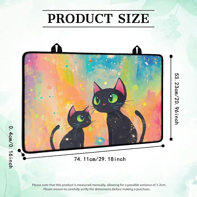 Cartoon Black Cat Oil Painting Print Stove Top Covers for Electric Stove Thick Induction Silicone Stove Cover Mat Anti-Slip Range Covers Ceramic Table Protector, 29.18 x 20.96 inch